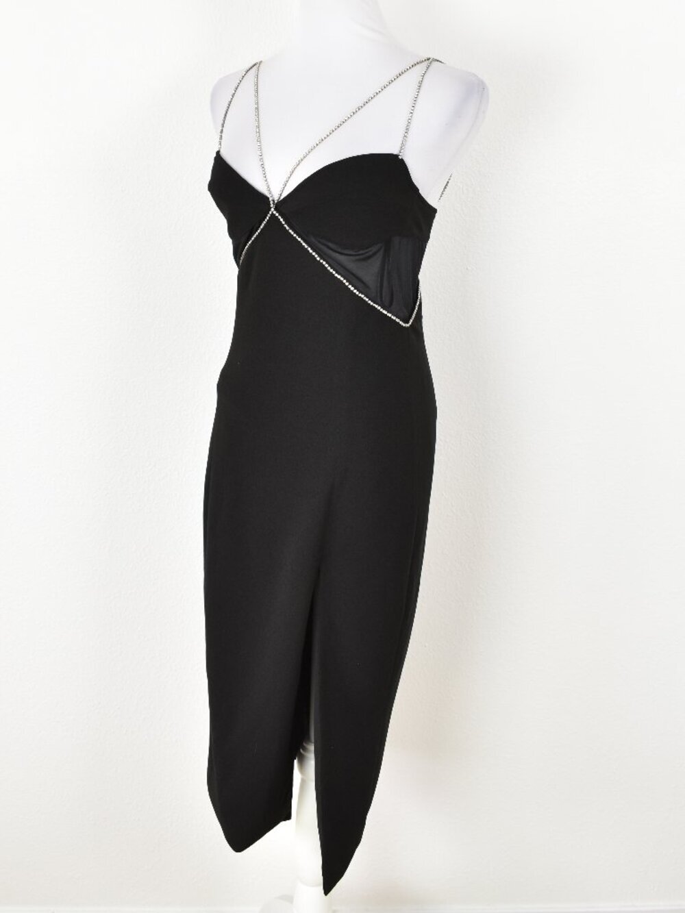 Heiress Beverly Hills Diamante Cutout Crepe Midi Dress - Picture 4 of 12